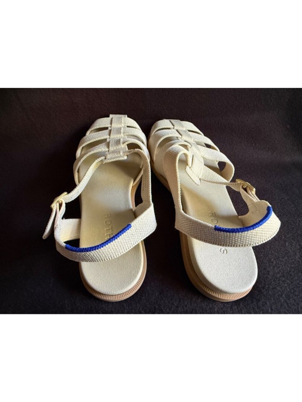size 8 new Womens Rothy's cream fisherman sandals in "coconut" strappy buckle an - Picture 11 of 11